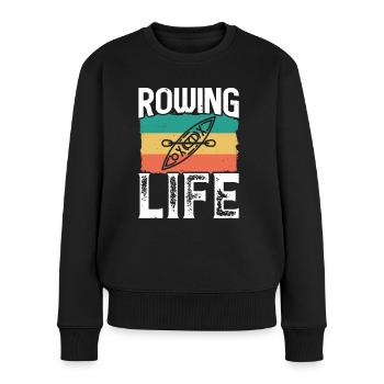 Rudern Rowing Life Ruderer Rudersport Kanu Kajak - Frauen Premium Bio Pullover - Schwarz - Vorne - Julia (174cm)