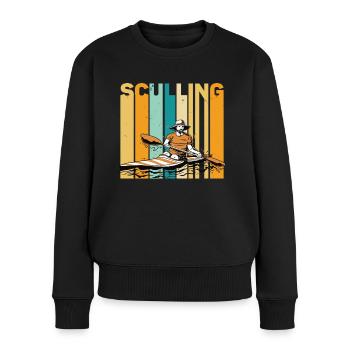 Rudern Sculling Ruderer Rudersport Kanu Kajak - Frauen Premium Bio Pullover - Schwarz - Vorne - Julia (174cm)