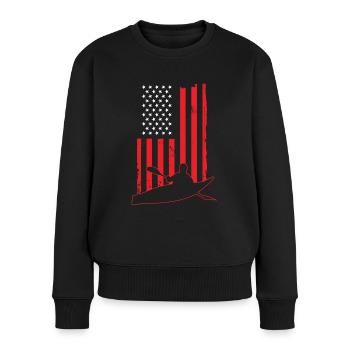 Aviron USA Drapeau Aviron Aviron Rowing Canoë d’aviron - Pull Premium bio Femme - noir - Devant - Julia (174cm)