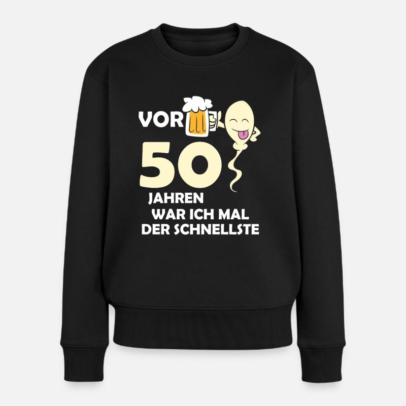 Vor 50 Jahren war ich mal der Schnellste - Frauen Premium Bio Pullover - Schwarz
