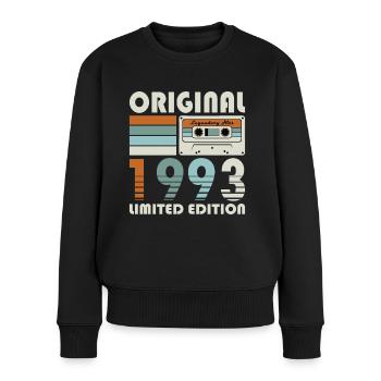 30. Geburtstag Jahrgang 1993 Original 1993 - Frauen Premium Bio Pullover - Schwarz - Vorne - Julia (174cm)