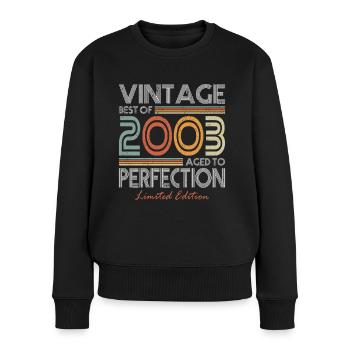 20. Geburtstag Jahrgang 2003 Best of 2003 - Frauen Premium Bio Pullover - Schwarz - Vorne - Julia (174cm)