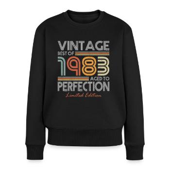 40th birthday born 1983 Best of 1983 - Women's Premium Organic Jumper - black - Front - Julia (174cm)