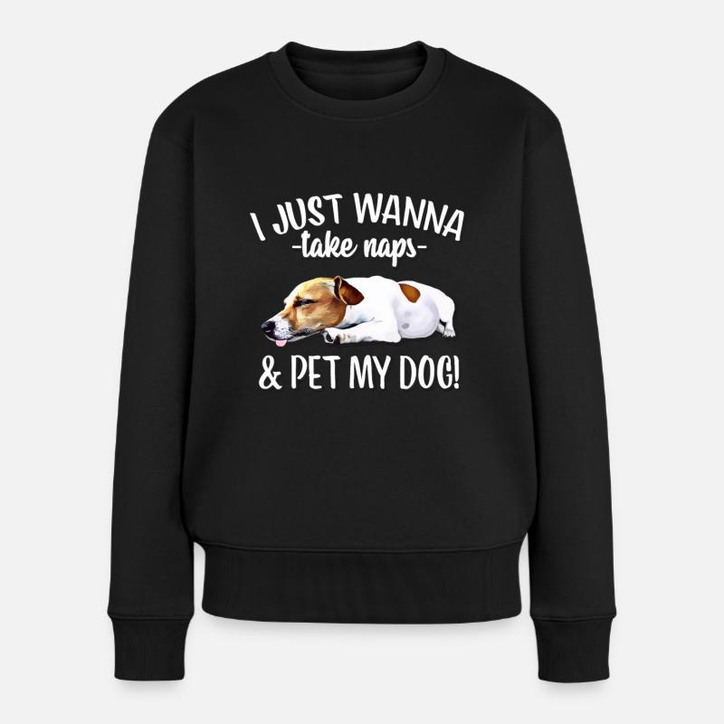 Jack Russell - Frauen Premium Bio Pullover - Schwarz