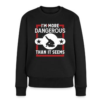 Le Jiu Jitsu plus dangereux qu’il n’y paraît Le Jujutsu MMA - Pull Premium bio Femme - noir - Devant - Julia (174cm)