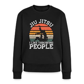 Jiu Jitsu Like Throwing People Jujutsu Martial Arts - Women's Premium Organic Jumper - black - Front - Julia (174cm)