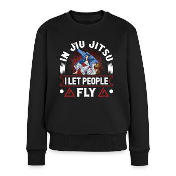 Jiu Jitsu Laissez les gens voler Jujutsu Arts Martiaux MMA - Pull Premium bio Femme - noir - Devant - Julia (174cm)