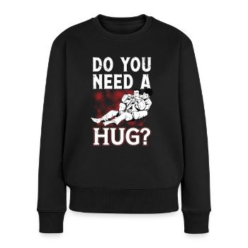 Jiu Jitsu Need A Hug Jujutsu Martial Arts MMA - Frauen Premium Bio Pullover - Schwarz - Vorne - Julia (174cm)