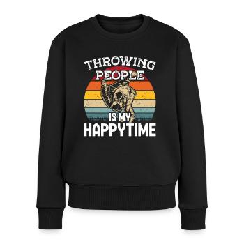 Jiu Jitsu Throwing People Happytime Jujutsu MMA - Women's Premium Organic Jumper - black - Front - Julia (174cm)