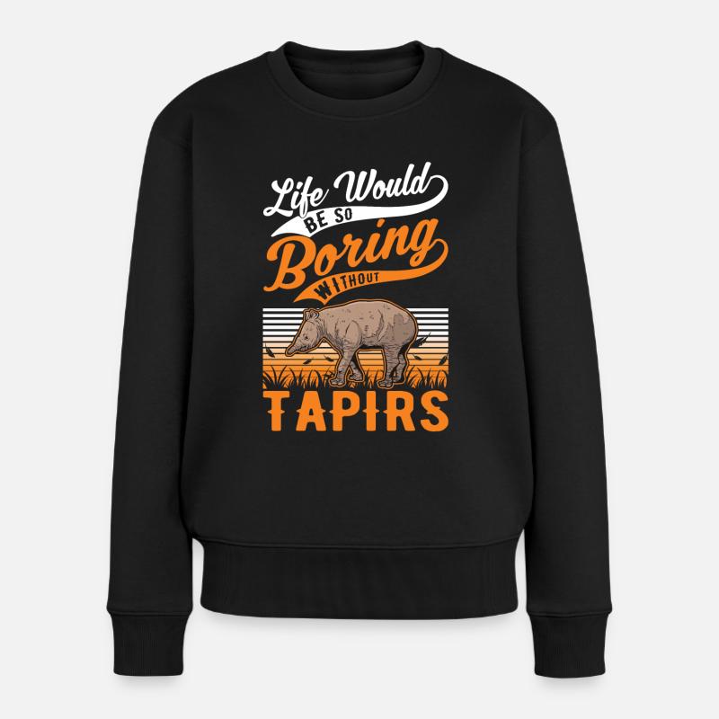 Tapir Geschenk Flachlandtapir Tapirdae Tapir - Frauen Premium Bio Pullover - Schwarz