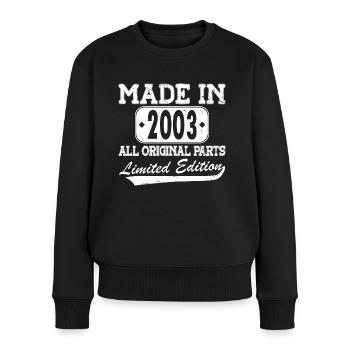 20e anniversaire Né en 2003 Fabriqué en 2003 - Pull Premium bio Femme - noir - Devant - Julia (174cm)