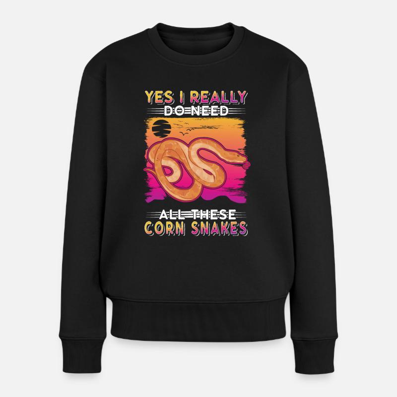 Kornnatter Geschenk Corn Snake - Frauen Premium Bio Pullover - Schwarz