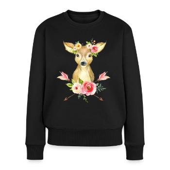 Ersatz Dirndl T-Shirt Trachtenshirt Damen Trachten - Frauen Premium Bio Pullover - Schwarz - Vorne - Julia (174cm)