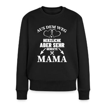 AUS DEM WEG ICH BIN MAMA - Frauen Premium Bio Pullover - Schwarz - Vorne - Julia (174cm)