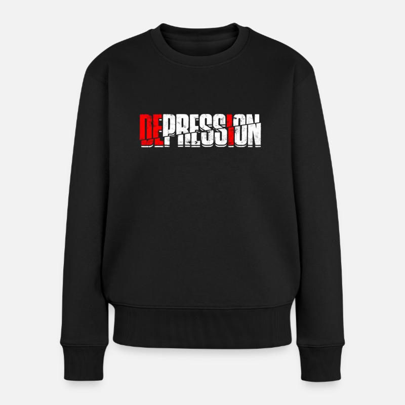 dépression dépressive triste idée cadeau malheureux - Pull Premium bio Femme - noir