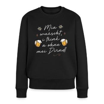Trachtenshirt Damen Saufen Trachten T-Shirt Dirndl - Frauen Premium Bio Pullover - Schwarz - Vorne - Julia (174cm)