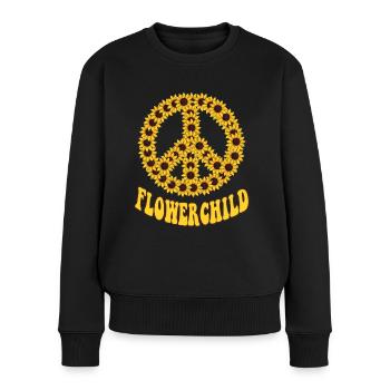 Hippie Peace Groovy Flowerpower Boho Woodstock - Pull Premium bio Femme - noir - Devant - Julia (174cm)