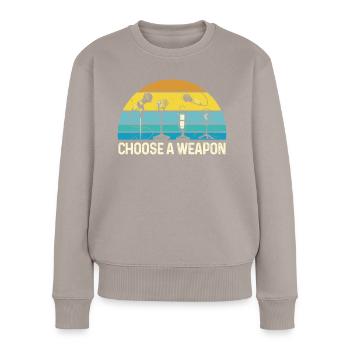 Karaoke Singer Microphone Vocalist - Frauen Premium Bio Pullover - Taupe - Vorne - Julia (174cm)