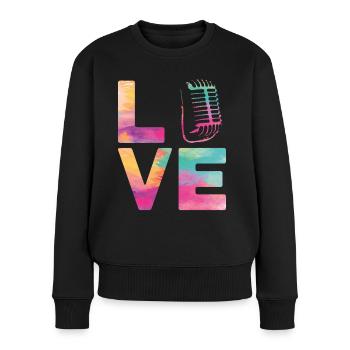 Karaoke Singer Microphone Vocalist - Frauen Premium Bio Pullover - Schwarz - Vorne - Julia (174cm)