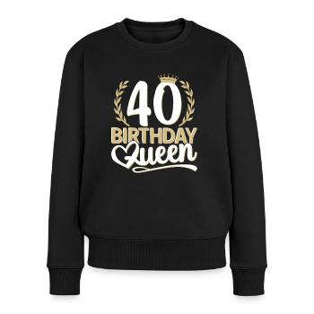 40e anniversaire femme 40 ans 40e 40s reine - Pull Premium bio Femme - noir - Devant - Julia (174cm)