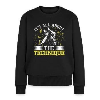 Jiu Jitsu All About The Technique Jujutsu MMA - Women's Premium Organic Jumper - black - Front - Julia (174cm)