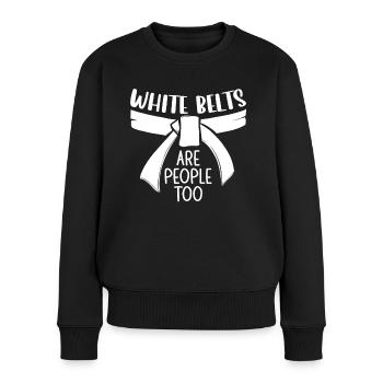 Les ceintures blanches de Jiu Jitsu sont aussi des gens Jujutsu MMA - Pull Premium bio Femme - noir - Devant - Julia (174cm)