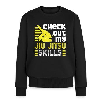 Jujutsu Découvrez mes compétences de Jiu Jitsu Arts Martiaux - Pull Premium bio Femme - noir - Devant - Julia (174cm)