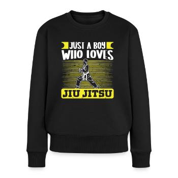 Jujutsu Just Boy qui aime les arts martiaux Jiu Jitsu - Pull Premium bio Femme - noir - Devant - Julia (174cm)