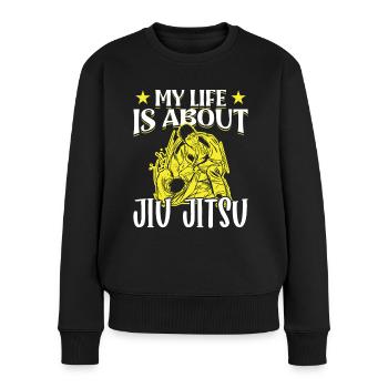 Jujutsu Life est une question de Jiu Jitsu Arts Martiaux MMA - Pull Premium bio Femme - noir - Devant - Julia (174cm)