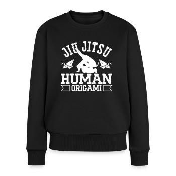 Jiu Jitsu Origami Humain Jujutsu Arts Martiaux MMA - Pull Premium bio Femme - noir - Devant - Julia (174cm)