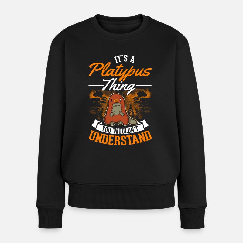 Schnabeltier Geschenk Platypus - Frauen Premium Bio Pullover - Schwarz