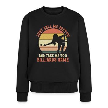 Billiards Pool Player Ball Girl - Women's Premium Organic Jumper - black - Front - Julia (174cm)