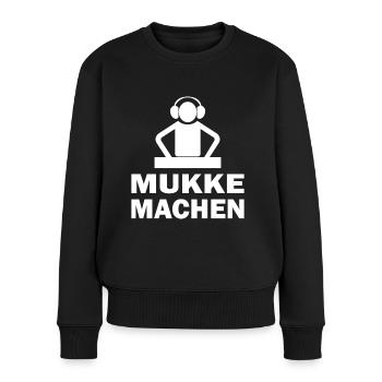 DJ Mukke machen Outfit für Party, Club und Disco - Frauen Premium Bio Pullover - Schwarz - Vorne - Julia (174cm)