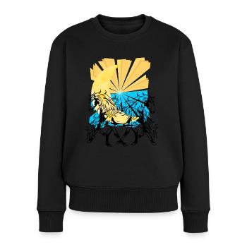 Fantaisie céleste Croissant de Lune Cheval Cheval - Pull Premium bio Femme - noir - Devant - Julia (174cm)