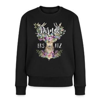 Ersatz Dirndl T-Shirt Damen Trachtenshirt Frauen - Frauen Premium Bio Pullover - Schwarz - Vorne - Julia (174cm)