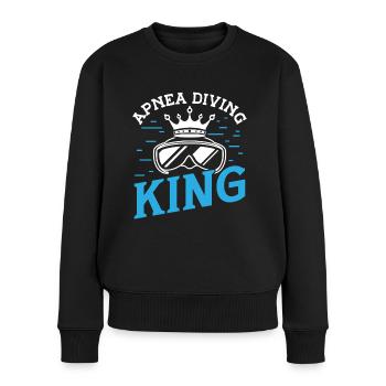 Apnea Diving King Freediving Diving Diver Swimming - Frauen Premium Bio Pullover - Schwarz - Vorne - Julia (174cm)