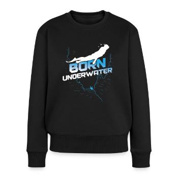 Freediving Born Underwater Apnea Diving Diver - Frauen Premium Bio Pullover - Schwarz - Vorne - Julia (174cm)