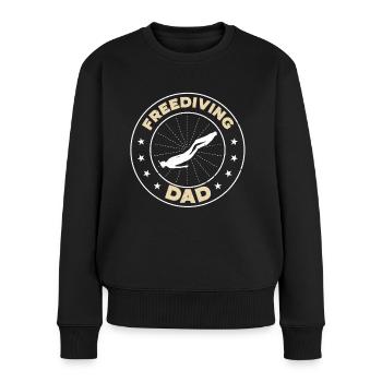 Freediving Dad Apnea Diving Diver Swimming - Frauen Premium Bio Pullover - Schwarz - Vorne - Julia (174cm)