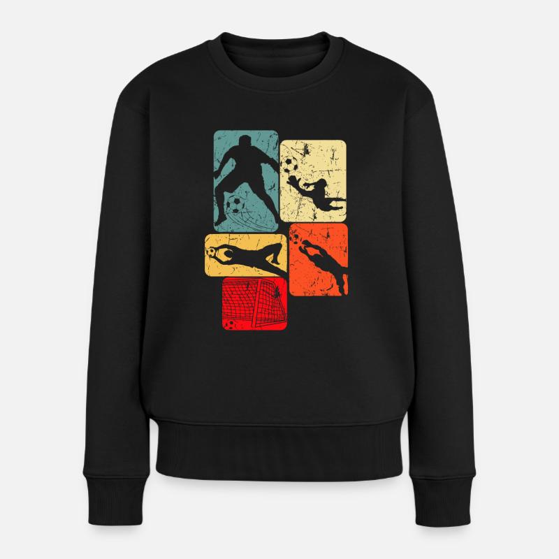 Fußballtorwart Torwart Jungen Kinder Jugend - Frauen Premium Bio Pullover - Schwarz
