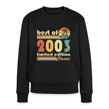 20. Geburtstag Jahrgang 2003 Best of 2003 - Frauen Premium Bio Pullover - Schwarz - Vorne - Julia (174cm)