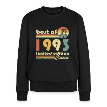 30. Geburtstag Jahrgang 1993 Best of 1993 - Frauen Premium Bio Pullover - Schwarz - Vorne - Julia (174cm)