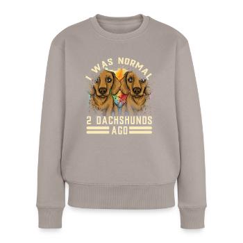 Dachshund Gift Dixie Viennese Doxie Dachshund - Women's Premium Organic Jumper - taupe - Front - Julia (174cm)
