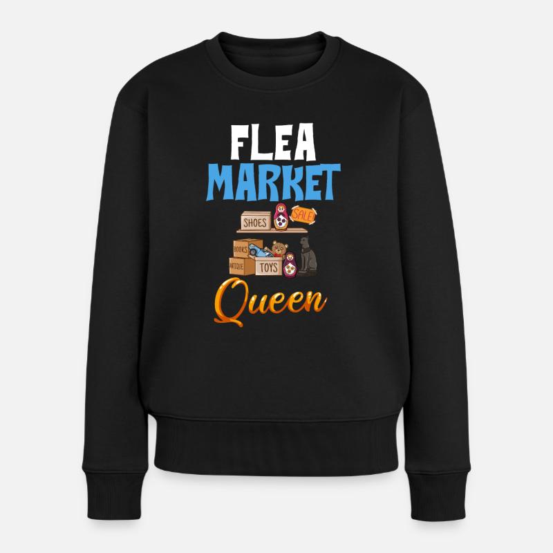 Flohmarkt Trödelmarkt Lustig Artikel Markt - Frauen Premium Bio Pullover - Schwarz