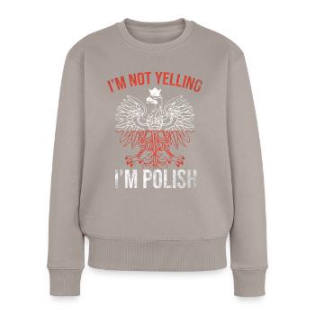 Poland Funny Polska Polski - Women's Premium Organic Jumper - taupe - Front - Julia (174cm)