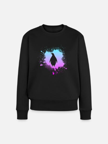 Pinguin - Frauen Premium Bio Pullover - Schwarz