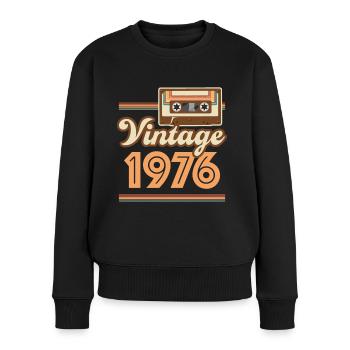 1976 Année de construction vintage - Pull Premium bio Femme - noir - Devant - Julia (174cm)