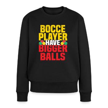 Boccia Petanque Boule Bocciaspieler Lyonnais - Frauen Premium Bio Pullover - Schwarz - Vorne - Julia (174cm)