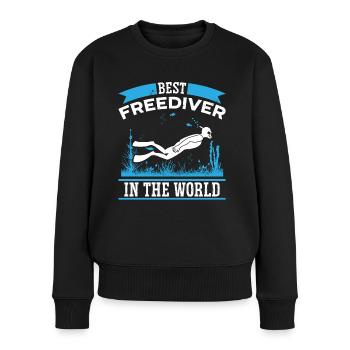 Freediving Best Freediver In The World Freediver - Frauen Premium Bio Pullover - Schwarz - Vorne - Julia (174cm)