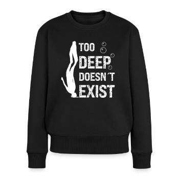Freediving Too Deep Doesn't Exist Freediver Diving - Women's Premium Organic Jumper - black - Front - Julia (174cm)