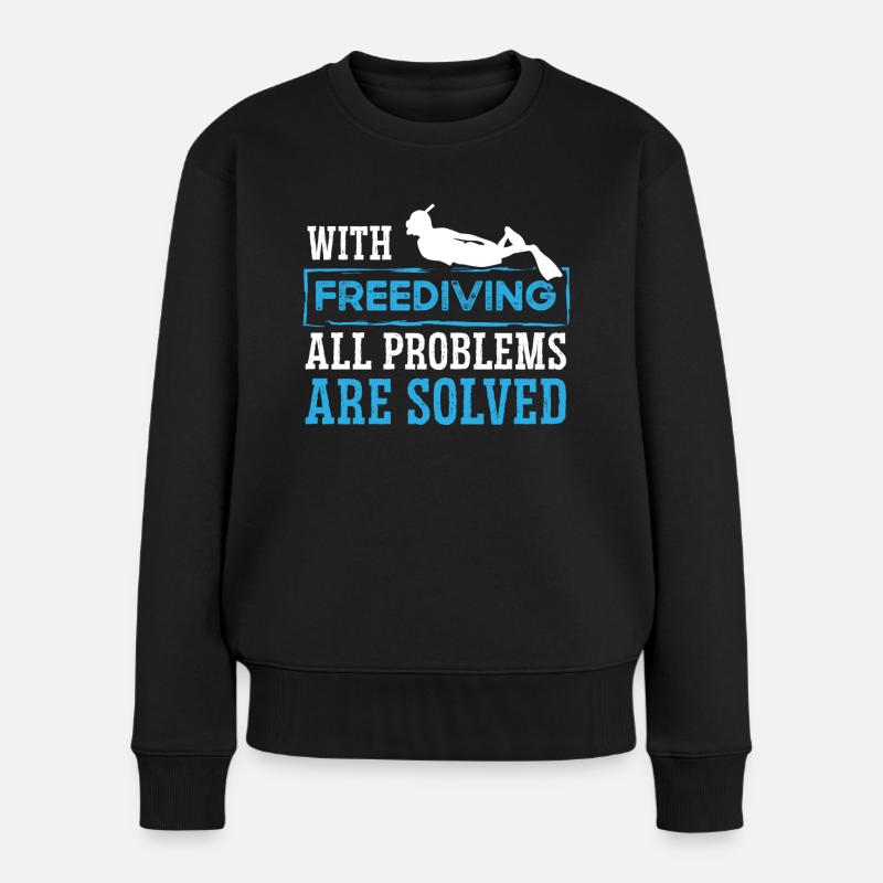 Freediving All Problems Solved Freediver Diving - Women's Premium Organic Jumper - black